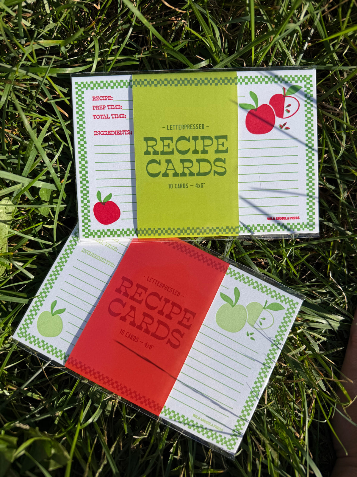 Letterpressed Apple Recipe Cards 10-pack