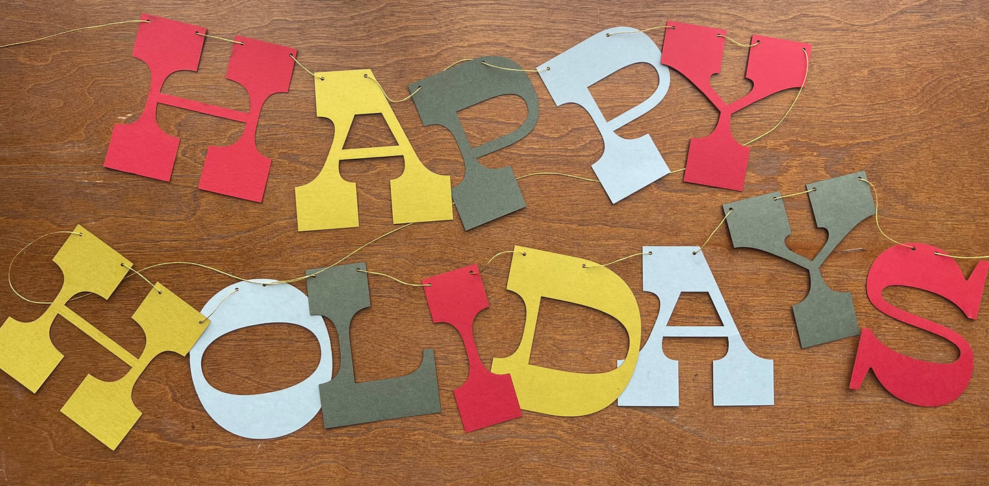 Happy Holidays Lasercut Banner
