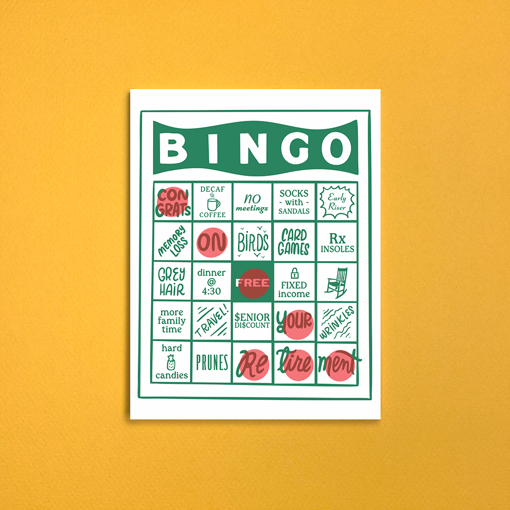 Retirement Bingo Greeting Card