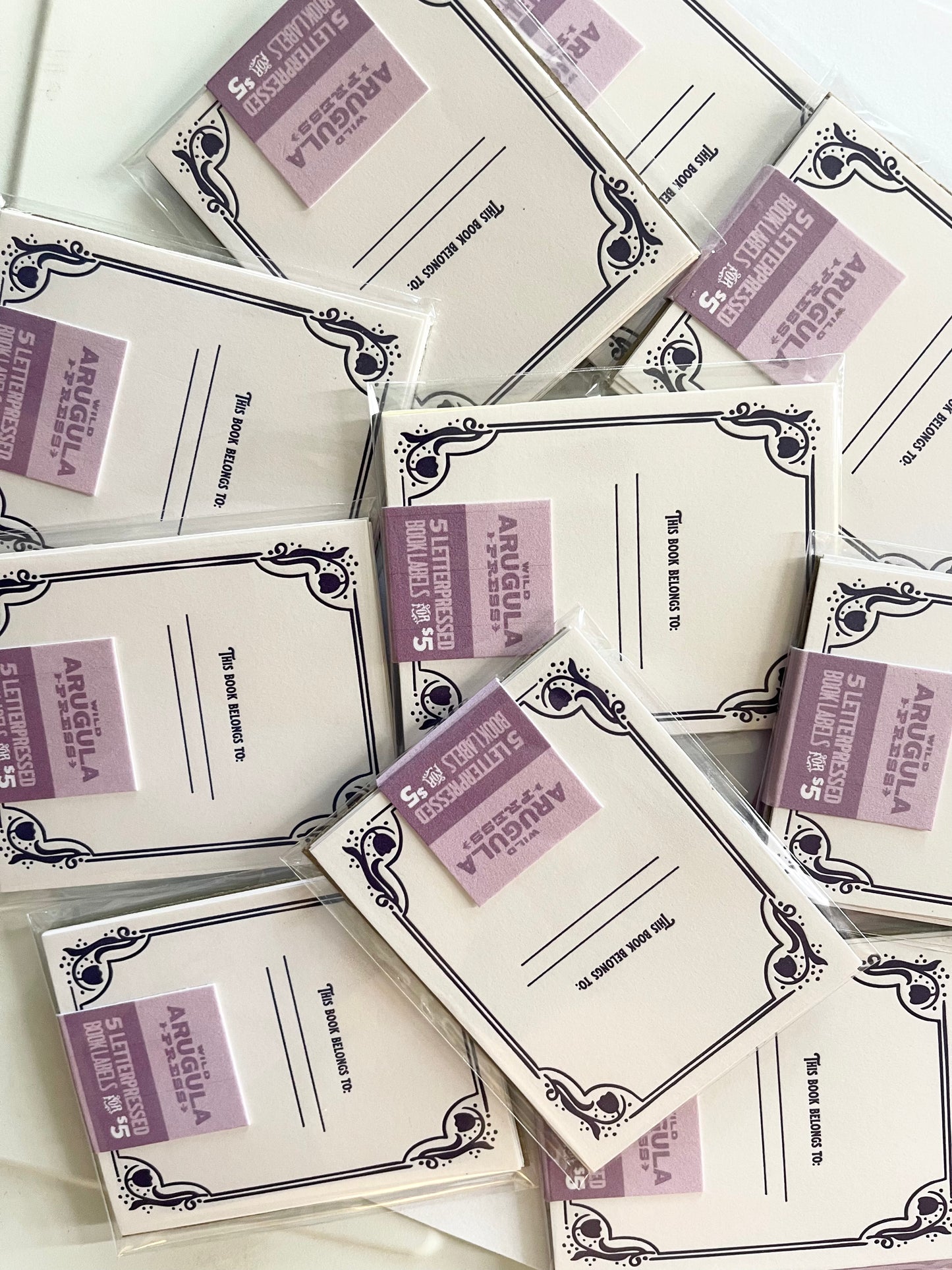 Letterpressed Book Labels - Wild Arugula Press