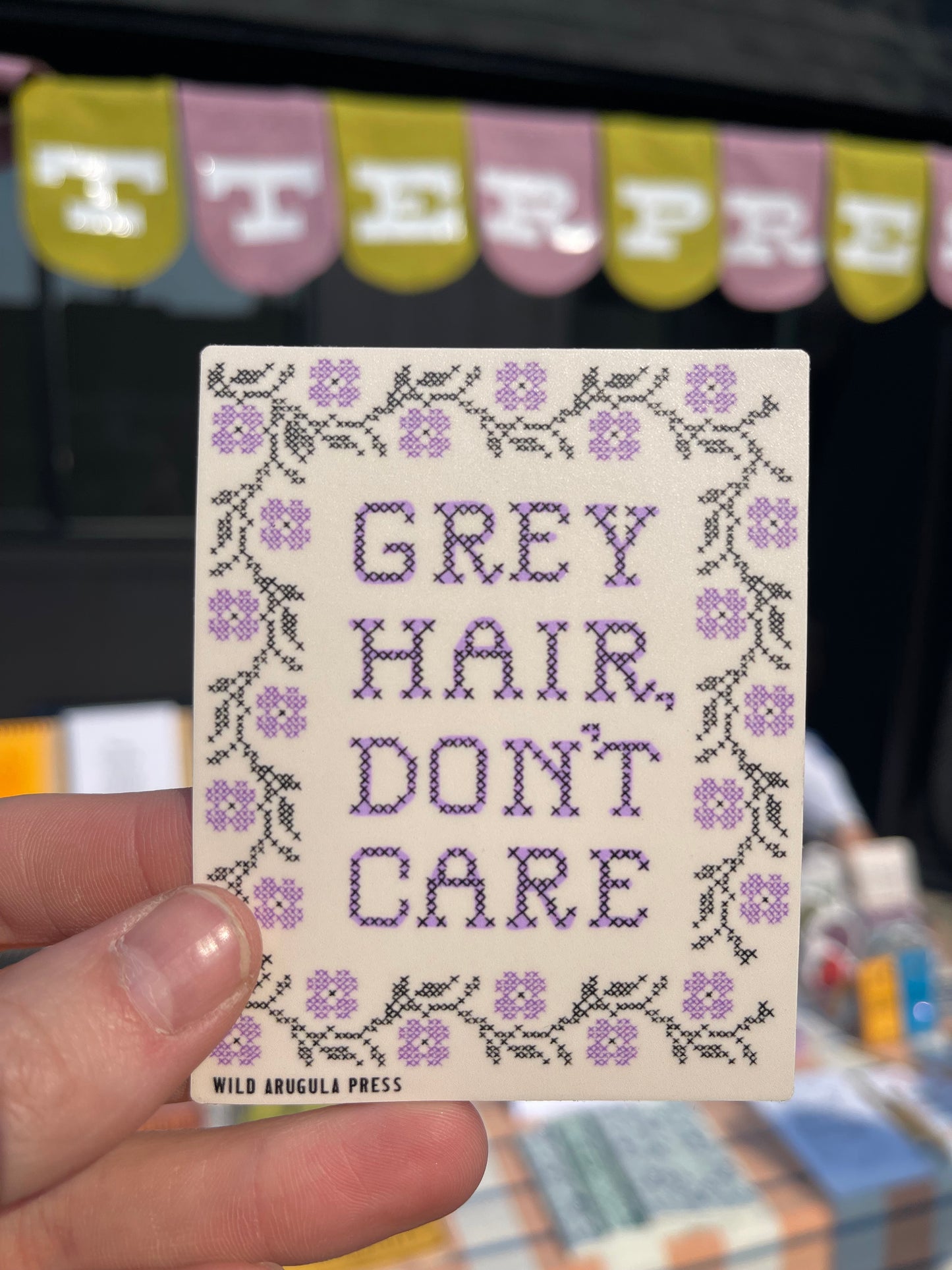 Grey Hair Don’t Care Vinyl Sticker