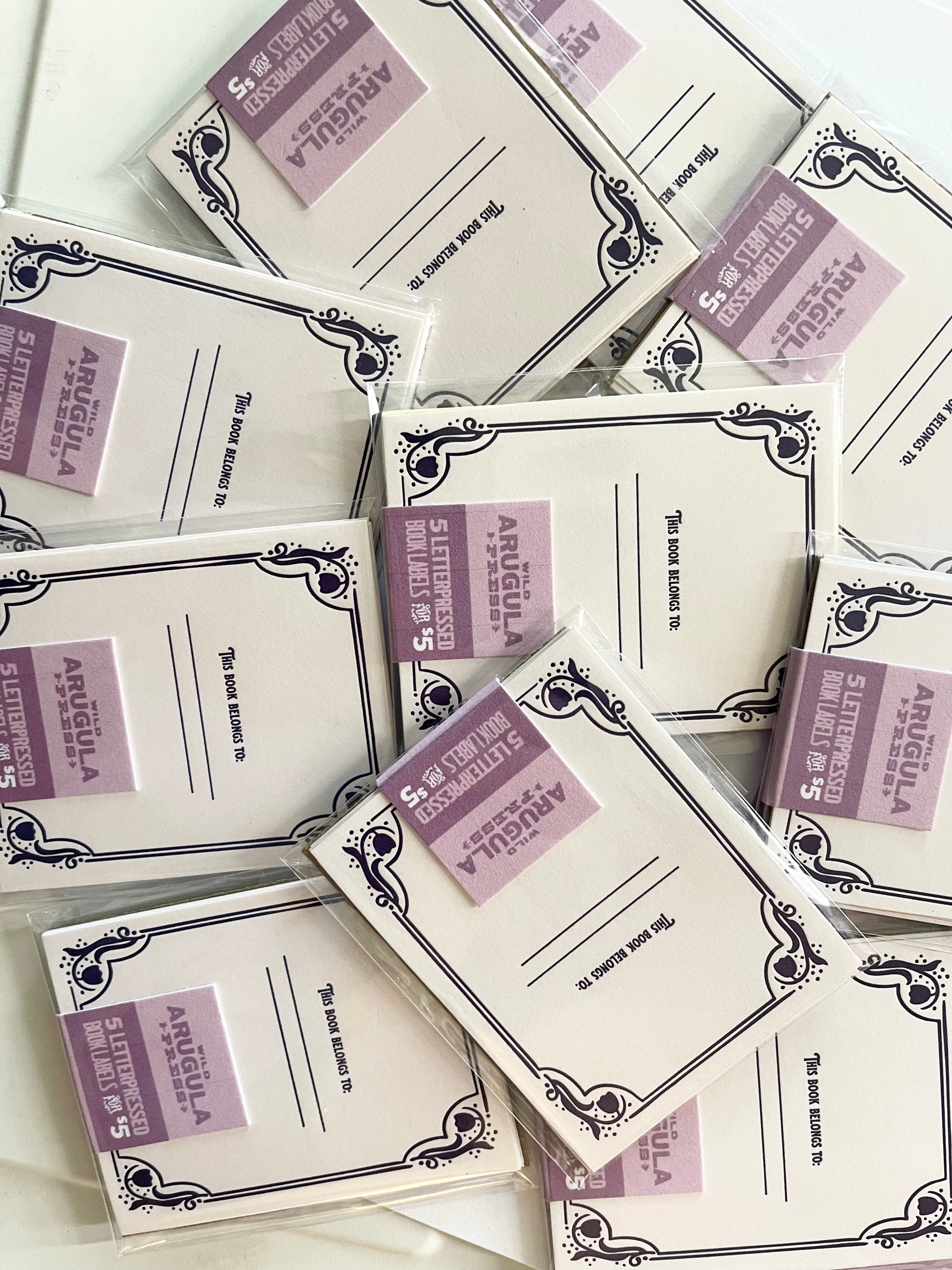 Letterpressed Book Labels - Wild Arugula Press
