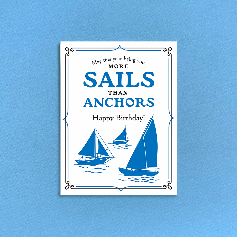 Sailboats & Anchors Greeting Card