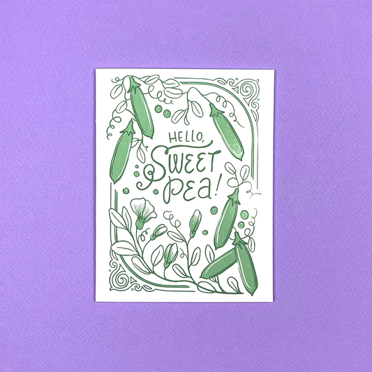 Hello Sweet Pea, New Baby Card