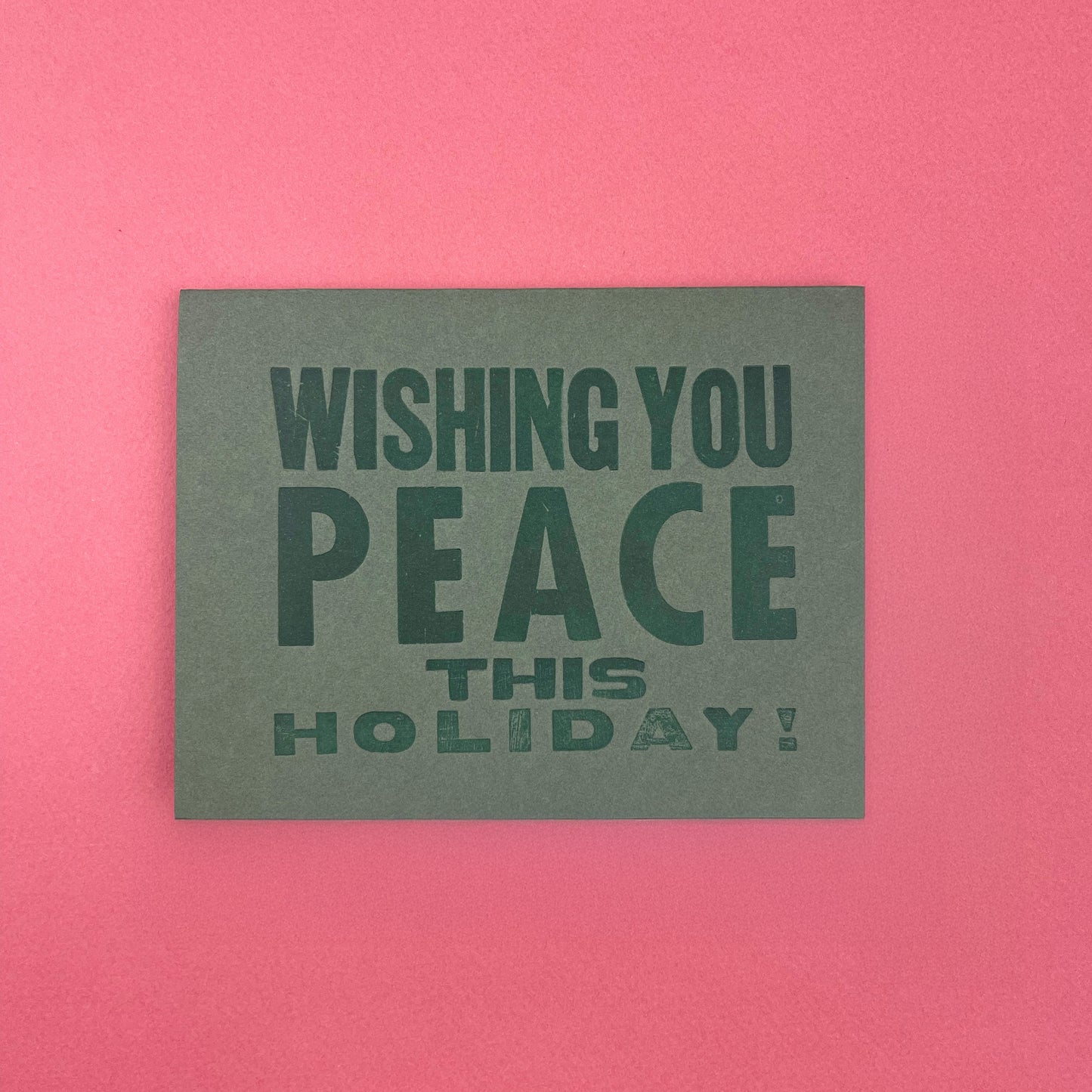 Typeset Peace Holiday Card - Wild Arugula Press
