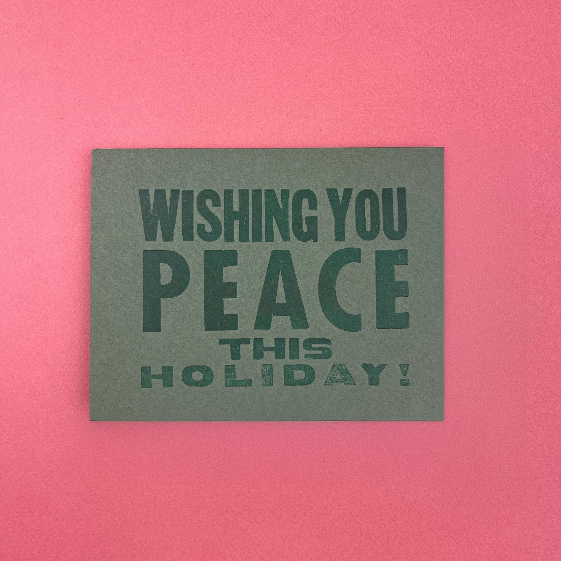 Typeset Peace Holiday Card - Wild Arugula Press